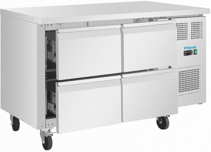 Polar U-serie RVS koelwerkbank 4 laden gastronorm 105L