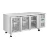 Polar U-serie 3-deurs koelwerkbank met glazen deuren - UA069 - 302L