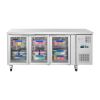 Polar U-serie 3-deurs koelwerkbank met glazen deuren - UA069 - 302L